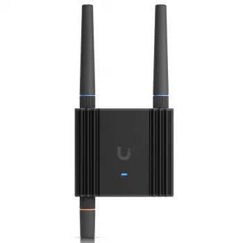 Mobilā tīkla maršrutētājs Ubiquiti UMR-Ultra — 4G LTE, NanoSIM, 2,4 GHz Wi‑Fi (802.11g), 2x RJ‑45, 3 ārējās SMA antenas, 5–30 V līdzstrāva