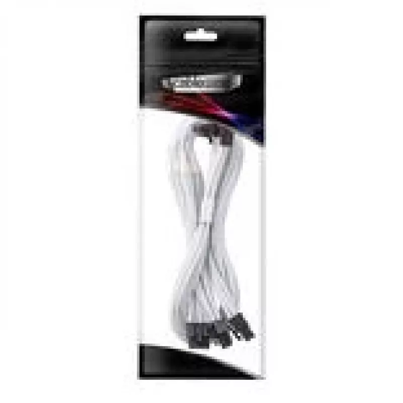 CableMod C-Series Pro savienojuma kabelis - B variants, 90°, 16 kontaktu uz 3x8 kontaktu PCIe, balts