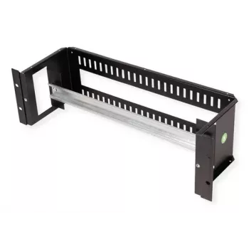 Rack rail carrier ROLINE 26.21.0267, 3 HE, dimensions 133 x 482 x 123 mm (H x B x T), Melns