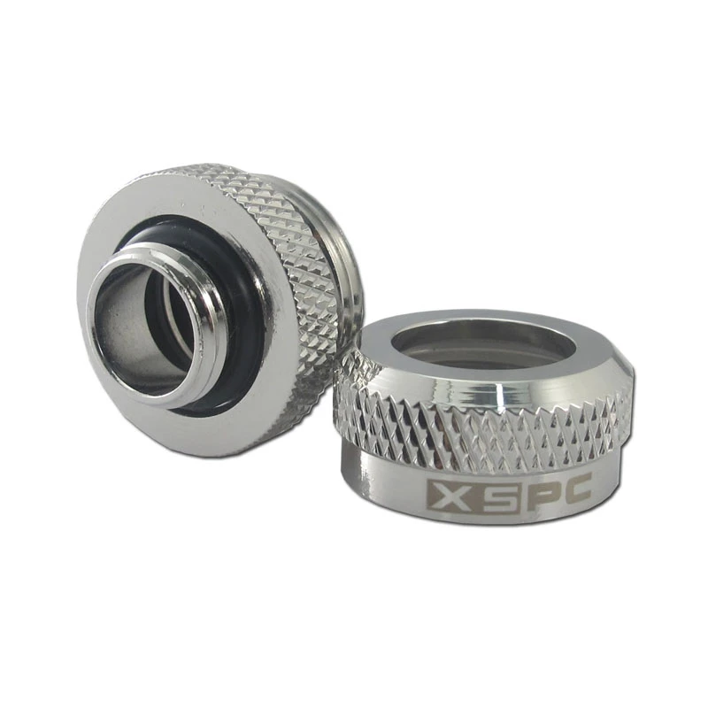 XSPC savienotājs G1/4 uz 14 mm cietajai caurulei, hromēts - 8 gab.