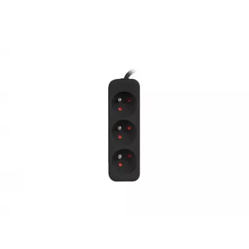 LANBERG PS0-03E-0300-BK 3M Melns 3X 230V Lanter PAGARINĀJUMS PL. KABELIS NO PILNA VARA