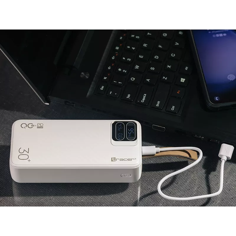 Tracer Blaze 30000 mAh 65 W, Balts