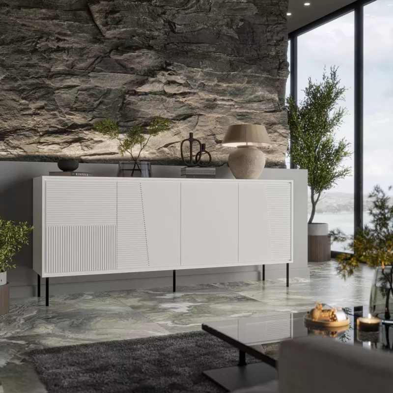 4D ABI kumode 200x45x88 matēts balts