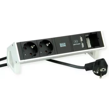 Bachmann DESK2 2xCEE7/7 1xHDMI 1x CAT6 USB lādētājs 2x A tipa 5.2V/2.15A (902.2281)
