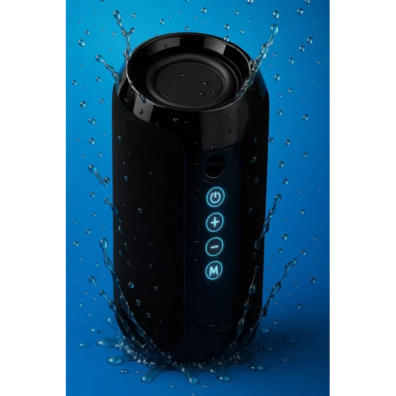 Pārnēsājams Bluetooth stereo skaļrunis SQUEAK SQ1008 — 14W RMS, Bluetooth 5.3, 1200 mAh, IPX4, FM, LED, AUX, USB
