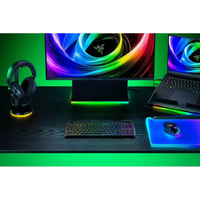 Razer MelnsWidow V4 Low-Profile Tenkeyless HyperSpeed tastatūra Spēlēm USB RF Wireless Bluetooth QWERTY US International Melna