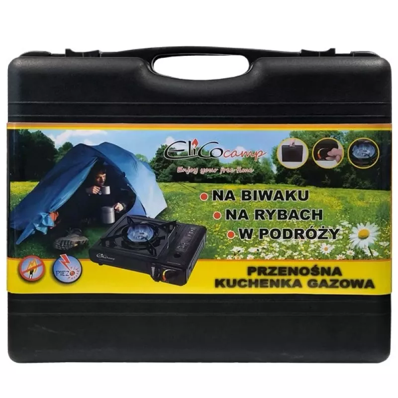 ELICO BDZ-155B Pārnēsājama kempinga gāzes plīts 2,2 kW baloniem, pjezo aizdedze.