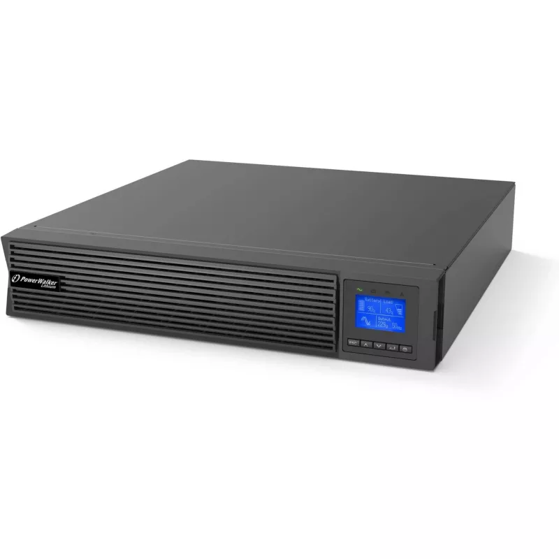 UPS statīvam Powerwalker Vfi 1000 LICR IOT PF1 tiešsaistes 1000VA 8X Iec C13 USB-B RS-232 LCD 2U