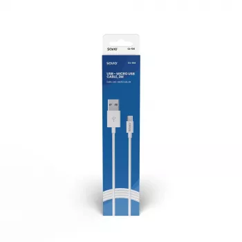 USB kabelis SAVIO CL-124 USB 2.0, USB A uz Micro-USB B, 2 m, balts