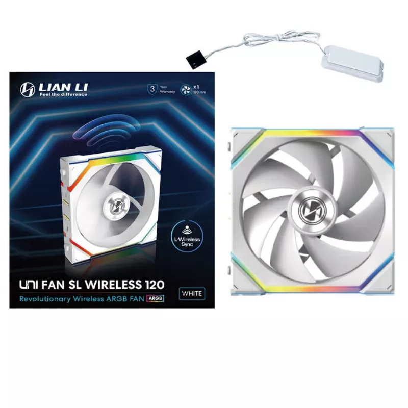 Ventilators Lian Li UNI FAN SL Wireless 120 12 cm Balts 28,5 dB 64,05 cfm