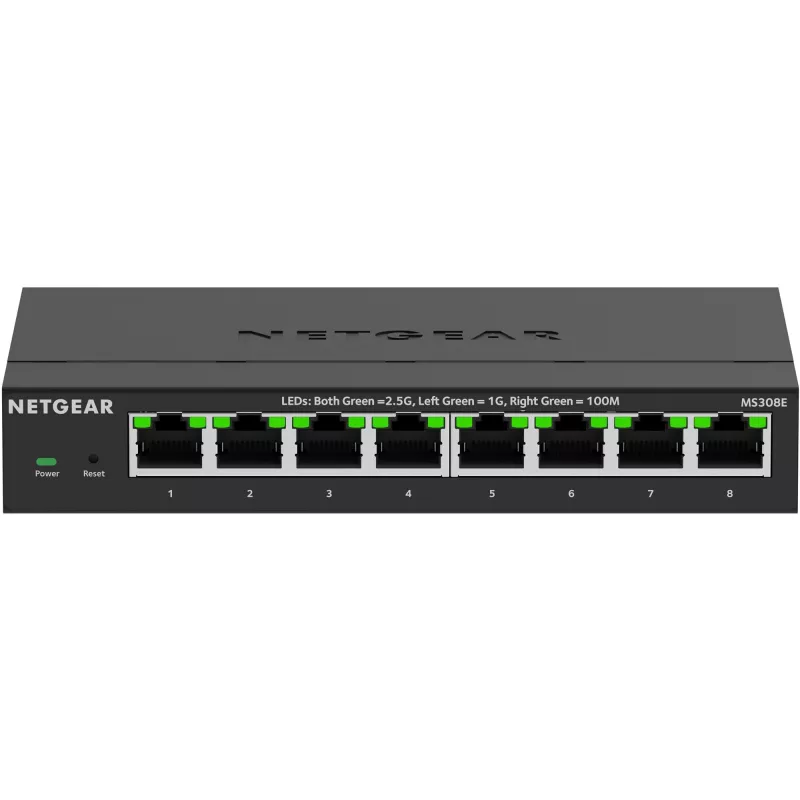 NETGEAR MS308E Nepārvaldīts 2.5G Ethernet (100/1000/2500) Melns