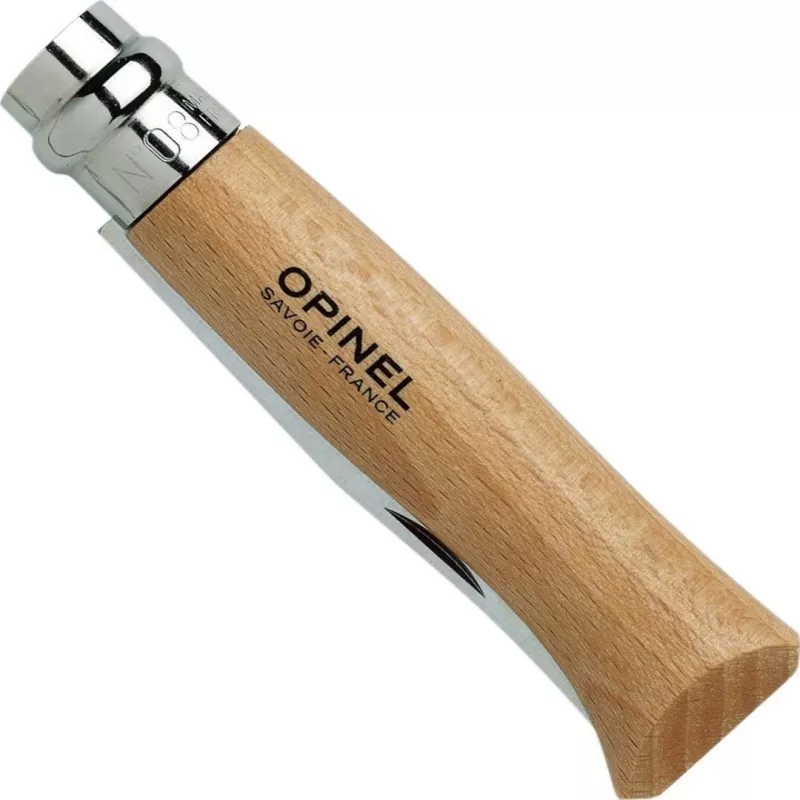 Salokāmais kabatas nazis Opinel Nr. 08 ar olīvkoka rokturi, nerūsējošā tērauda asmens, modelis 002020