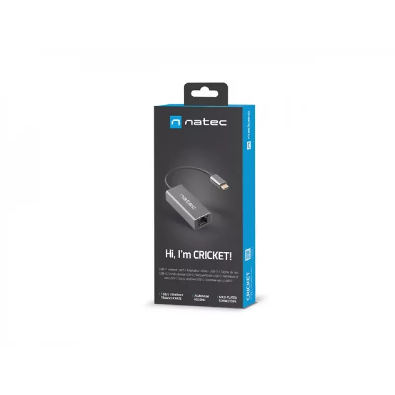 NATEC Cricket USB 3.2 Gen 1 Type-C pelēks Ethernet centrmezgls 1000 Mbit/s