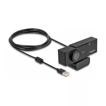 Tīmekļa kamera DeLOCK 96400 8 MP 3840 x 2160 pikseļi USB 2.0 Melna