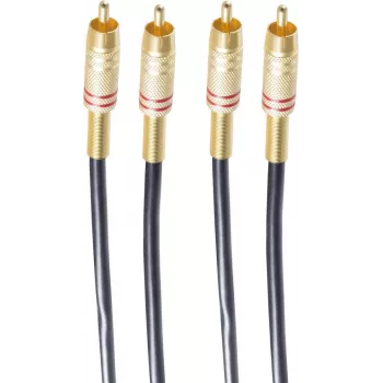 shiverpeaks BASIC-S 2x RCA - 2x RCA 1,5 m audio kabelis 1,5 m 2 x RCA melns - zelts (BS40222)