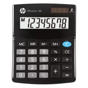 Galda kalkulators HP HPKOC108 — melns, 108 funkcijas, kompakts dizains