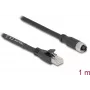 Tīkla kabelis DeLOCK 80589 M12 uz RJ-45 Cat5e 1m Melns
