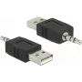 Kabeļa dzimuma mainītājs DeLOCK 66069 USB A 3.5 melns