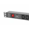 Lanberg PDU-08I-0200-C20-BK Strāvas sadales bloks (PDU) 1U melns 8 maiņstrāvas izejas (PDU-08I-0200-C20-BK)