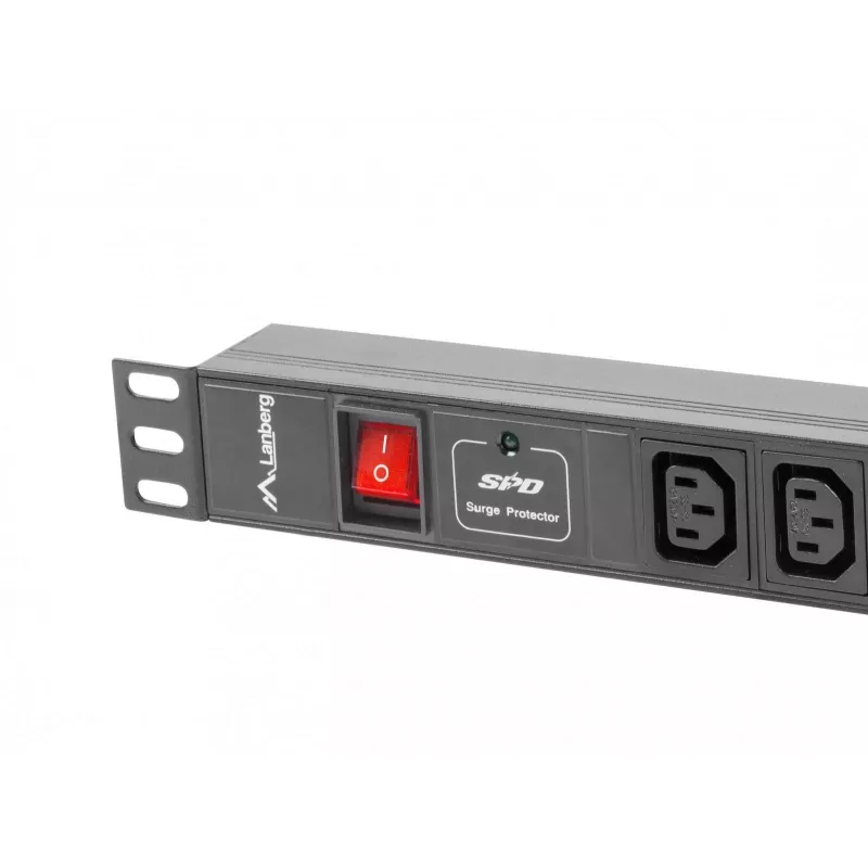 Lanberg PDU-08I-0200-C20-BK Strāvas sadales bloks (PDU) 1U melns 8 maiņstrāvas izejas (PDU-08I-0200-C20-BK)