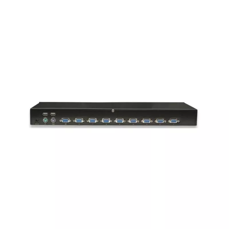Intellinet 8 portu statnes KVM slēdzis, kombinēts USB + PS/2, ekrāna displejs, komplektā kabeļi (EU 2 kontaktu spraudnis)