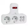 Strāvas kontaktligzda x4 ar slēdzi MACLEAN MCE224 F — četrvirzienu tīkla sadalītājs ar atsevišķu slēdzi