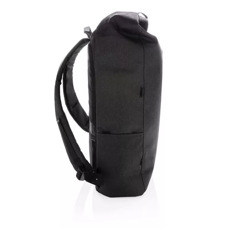 Mugursoma XDDESIGN Urban Lite Melna — 21 L (paplašināma līdz 27 L), nodalījums 15,6 collu klēpjdatoram, ūdensnecaurlaidīga, ratiņu siksna