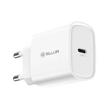 Sienas lādētājs Tellur TLL151421 20W USB-C PD ātrā uzlāde telefoniem un planšetdatoriem