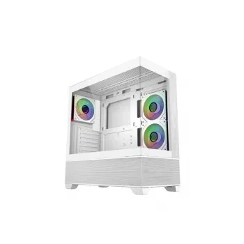 Cooler Master E690-WHNN-S00 Elite 690 WOOD White, 270° pilna skata rūdīts stikls, bezšuvju slīpums