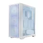 PC korpuss LOGIC Dart Pro Midi ARGB balts — Midi Tower, ATX, 456×200×385 mm, maks. GPU 34 cm, CPU dzesētāja augstums 155 mm, 3x120mm priekšā + 1x120mm aizmugurē, USB 3.0 x2, USB-C x1