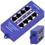PoE injektors Extralink Gigabit 4 portu, 4x 1000Mb/s RJ45, 48V, zils/melns