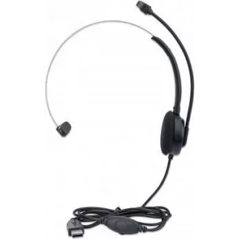 Manhattan Mono On-Ear Headset (USB), Microphone Boom (polsterēts), Retail Box Iepakojums, Regulējama Galvas Siksna, Iebūvēta Skaļuma Kontrole, Ausu Spilventiņš, USB-A gan skaņai, gan mikrofonam, kabelis 1,5 m, Trīs gadu garantija