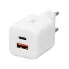 USB lādētājs IBOX ILUC42W 42W (33W max), 1×USB-C PD3.0, 1×USB-A QC3.0, 100–240V, balts