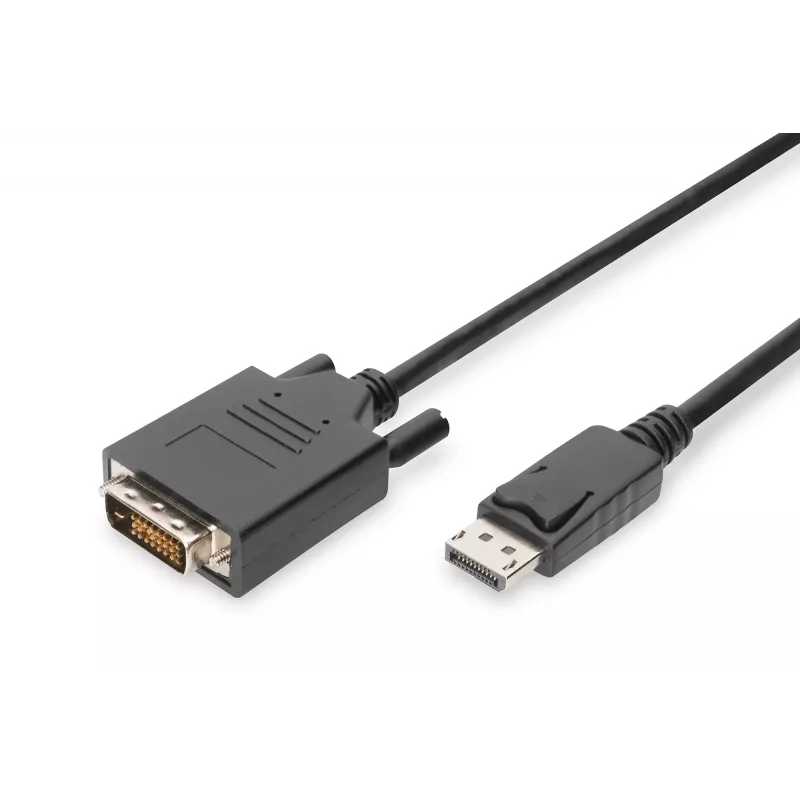 Digitus - DisplayPort kabelis - DisplayPort (vīr.) - DVI-D (vīr.) - 5,0 m (DisplayPort 1.2) - Liets, spārnskrūves - Melns (AK-340301-050-S)