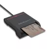 ID karšu lasītājs QOLTEC Smart chip ID card scanner — USB, melns, 84.5×65×16 mm, 63 g