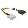 Strāvas kabelis SATA HDD DeLOCK B40160100 4-pin vīrišķais taisns 0.12m