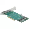 DeLOCK PCI Express x8 karte ar 2 iekšējiem NVMe M.2 Key M slotiem, bifurkācija, zema profila formas faktors