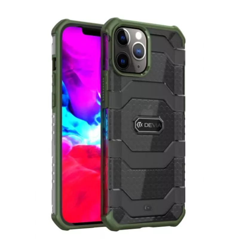 Aizsargājošs triecienizturīgs maciņš Devia Vanguard priekš iPhone 12 Pro Max, zaļš