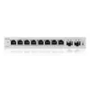 Pārvaldāms L2 Gigabit slēdzis Zyxel GS1200-10v3 — 8 x Gigabit (10/100/1000), 20 Gbps, MAC 4000, darbvirsmas, pelēks