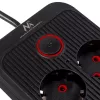 Strāvas sadalītājs MACLEAN MCE391 B – 6 rozetes, 4×USB-A + 1×USB-C, 110–240V, 2500W, 3 m kabelis, melns