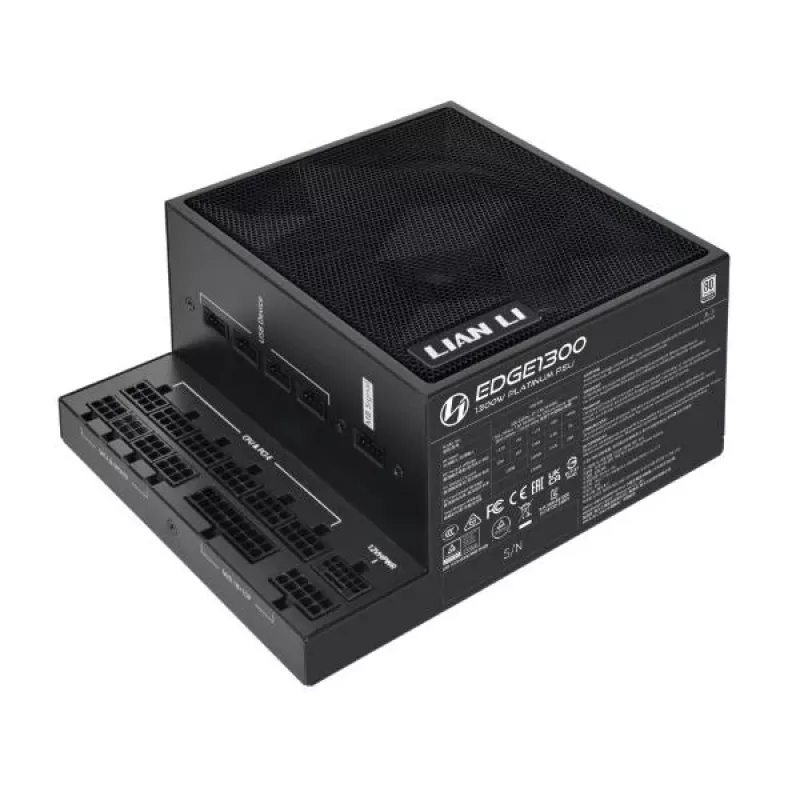 Lian Li EDGE EG1300 1300 W barošanas bloks, 80 PLUS Platinum, ATX 3.1, PCIe 5.1, melns