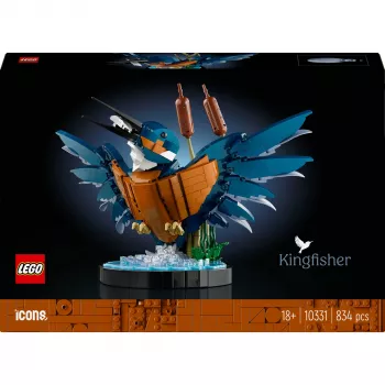 LEGO Icons Zivju dzenīša putna komplekts modelēšanas komplekts pieaugušajiem ar ūdens ainavu un statīvu lieliska mājas un biroja galda dekorācija Valentīndienai