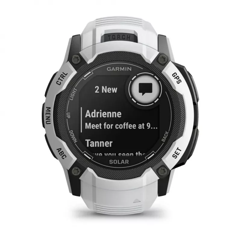 Garmin Instinct 2X Solar 2,79 cm (1,1 inch) MIP 50 mm digitāls 176 x 176 pikseļi skārienjutīgs balts GPS (satelīts)