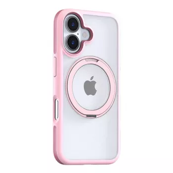 Aizsargājošs telefona maciņš Torras Ostand R Fusion priekš iPhone 16 — rozā, viegls, aizsardzība pret skrāpējumiem un nelieliem triecieniem