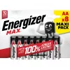 Energizer sārma baterijas Max AA LR6, 8 gab., ekoloģisks iepakojums