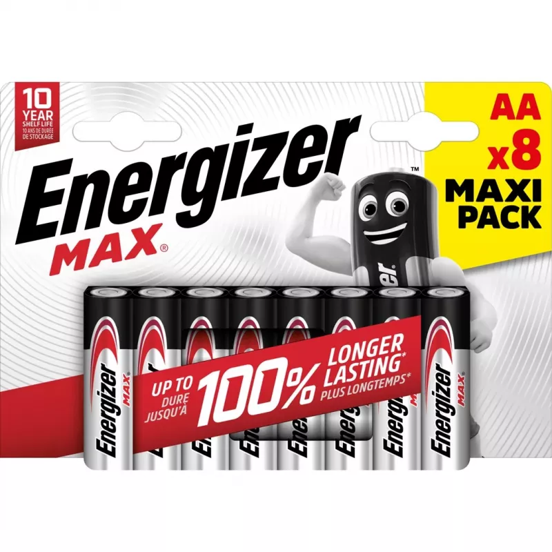 Energizer sārma baterijas Max AA LR6, 8 gab., ekoloģisks iepakojums