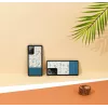 Telefona maciņš Man and Wood Galaxy Note 20 — zils zieds uz melna