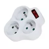 Esperanza ELK304W elektrības sadalītājs, 3 ligzdas ar slēdzi, balts