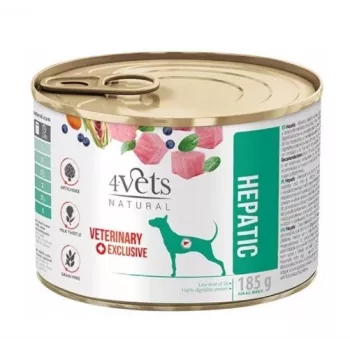 Mitrā suņu barība 4vets Natural Hepatic 185 g — tītars, vecāka gadagājuma, atbalsta aknu funkciju