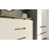 Kumode 2 durvis 3 atvilktnes top e shop M-MP-K-MAL-2D3S-ANTBIA — Antracīta rāmis, Baltas durvis, 1200×750×400 mm